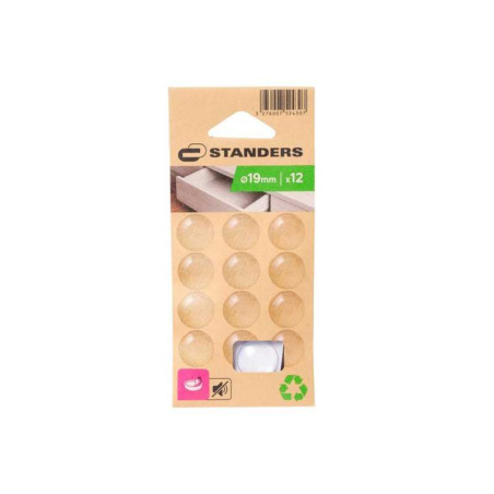  Lot 12 domes antigliss+adhésif transparent 19mm STANDERS - Sanifer Tamatave