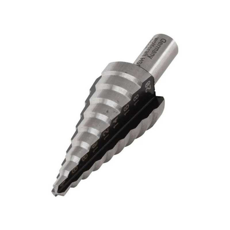  Fraise étagée hss tige 8 mm diamètre 4-20 mm WOLFCRAFT - Sanifer Tamatave