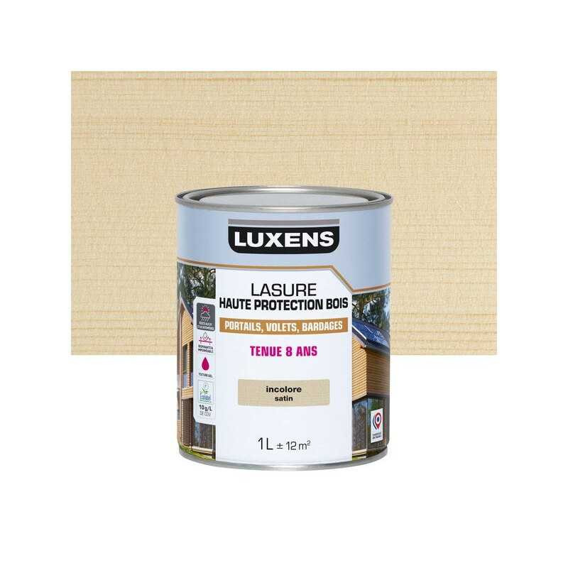  Lasure luxens 8 ans incolore satiné 1 litre LUXENS - Sanifer Tamatave