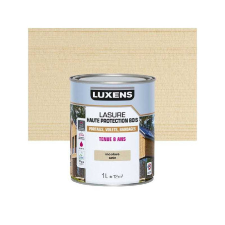  Lasure luxens 8 ans incolore satiné 1 litre LUXENS - Sanifer Tamatave