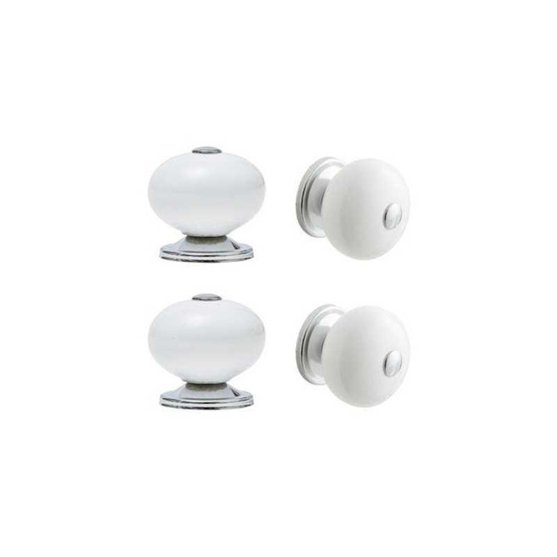  Bouton gabi porcelaine blanche lot de 4 INSPIRE - Sanifer Tamatave