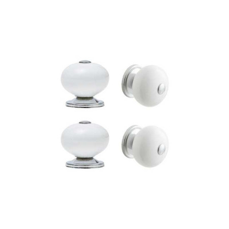  Bouton gabi porcelaine blanche lot de 4 INSPIRE - Sanifer Tamatave