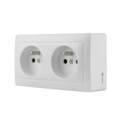  Double prise saillie surface blanc LEXMAN - Sanifer Tamatave