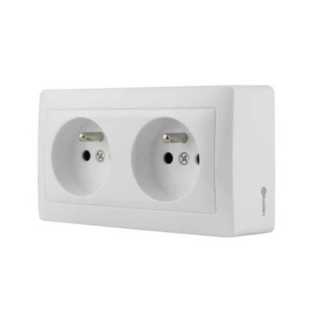  Double prise saillie surface blanc LEXMAN - Sanifer Tamatave