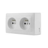  Double prise saillie surface blanc LEXMAN - Sanifer Tamatave