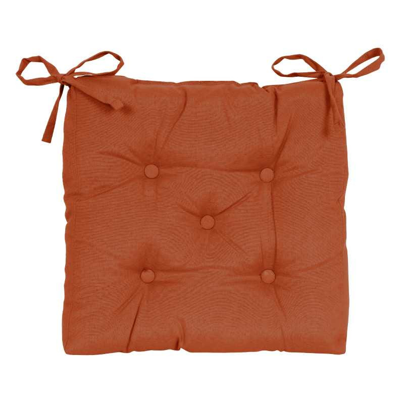 Galette de chaise luck polycoton 40x40cm lava 3 terracotta INSPIRE - Sanifer Tamatave