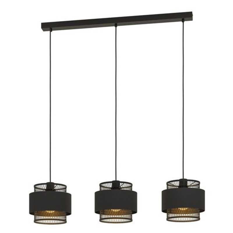Suspension ottomane 3 x E27 l  99 cm métal noir mat INSPIRE - Sanifer Tamatave