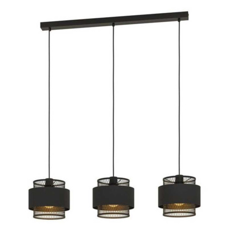 Suspension ottomane 3 x E27 l  99 cm métal noir mat INSPIRE - Sanifer Tamatave