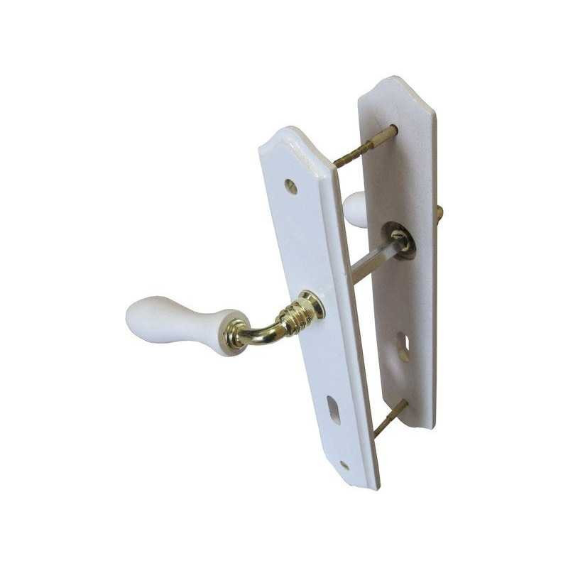  2 poignées de porte bois trou de clé bois entraxe 195 mm  - Sanifer Tamatave