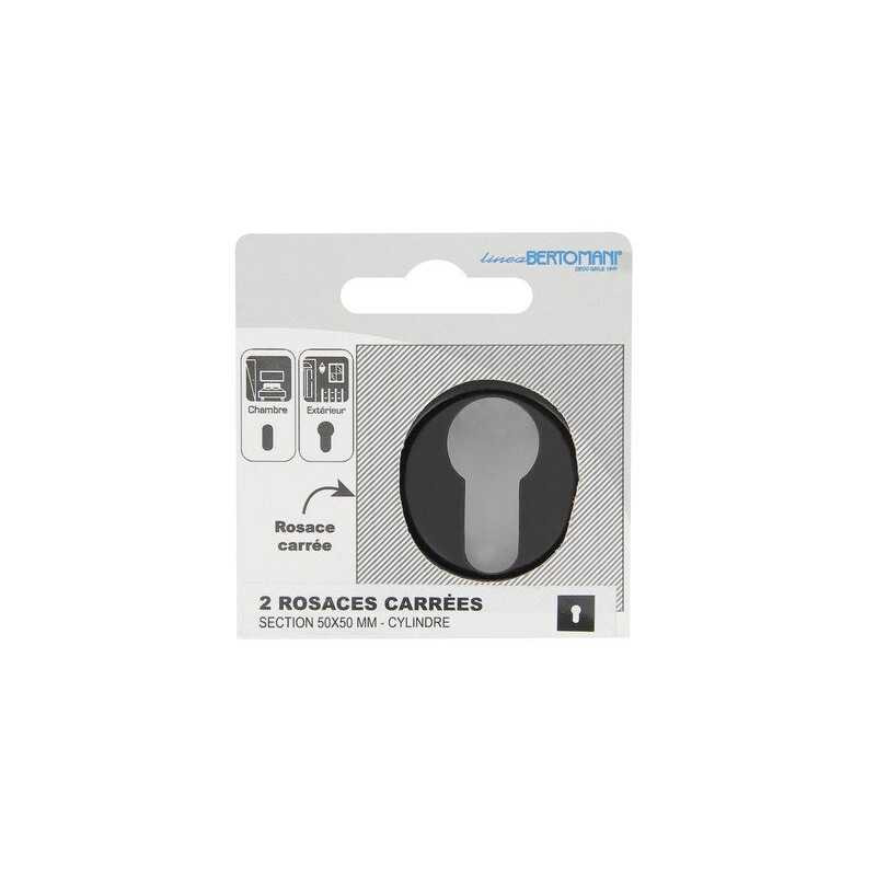 Lot de 2 rosaces trou de cylindre wagram zamak d3 noir mat  - Sanifer Tamatave