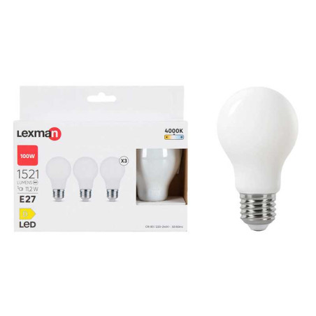  Lot de 3 ampoules led E27 1521lm 100w blanc neutre LEXMAN - Sanifer Tamatave