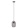  Suspension 1xE27 max 40w métal noir et bois brilliant giada d 16 cm  - Sanifer Tamatave