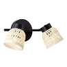  Rampe 2 spots ninon E14 metal noir et bambou INSPIRE - Sanifer Tamatave