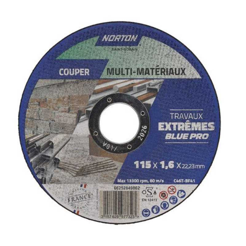  Disque à  tronçonner tous matériaux norton 115x16 NORTON - Sanifer Tamatave