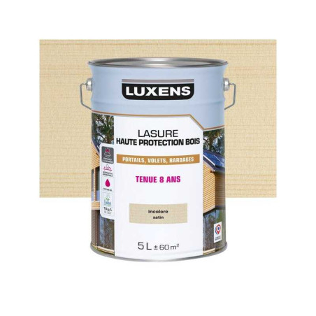  Lasure luxens 8 ans incolore satiné 5 litres LUXENS - Sanifer Tamatave