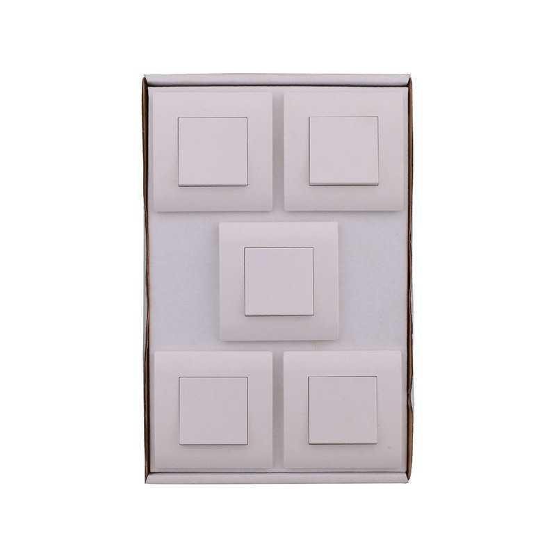  Lot de 5 interrupteurs va-et-vient complet basic blanc  - Sanifer Tamatave