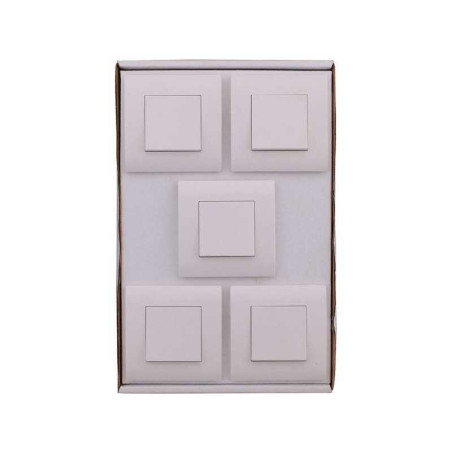  Lot de 5 interrupteurs va-et-vient complet basic blanc  - Sanifer Tamatave