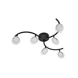  Plafonnier moderne à  6 têtes module led loob diamètre  83 cm métal noir INSPIRE - Sanifer Tamatave