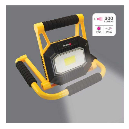  Projecteur de chantier pliable rechargeable 600-300 lm jaune LEXMAN - Sanifer Tamatave