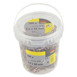  Seau de 200 vis tf tx 5x60 mm + embout t25 SUKI - Sanifer Tamatave