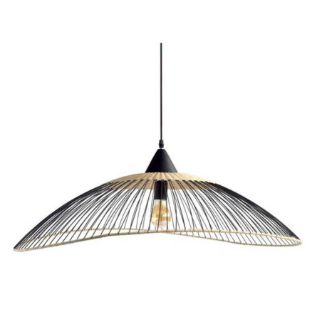  Suspension 1x E27 max 40 w éthnique métal noir - naturel seynave kasteli diamètre  100 cm  - Sanifer Tamatave