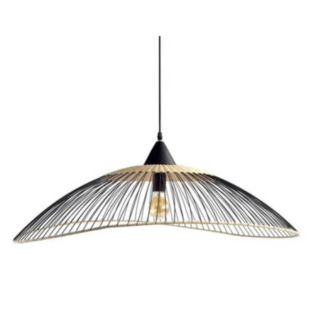  Suspension 1x E27 rotin noir - naturel seynave kasteli d 65 cm  - Sanifer Tamatave
