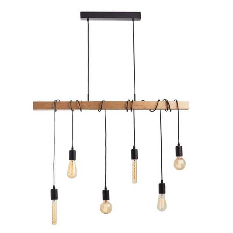  Suspension 6xE27 max 60w métal hètre townshend EGLO - Sanifer Tamatave