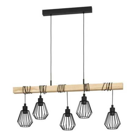  Suspension tabodi 5 x E27 l  100 cm métal noir-bois INSPIRE - Sanifer Tamatave