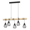  Suspension tabodi 5 x E27 l  100 cm métal noir-bois INSPIRE - Sanifer Tamatave