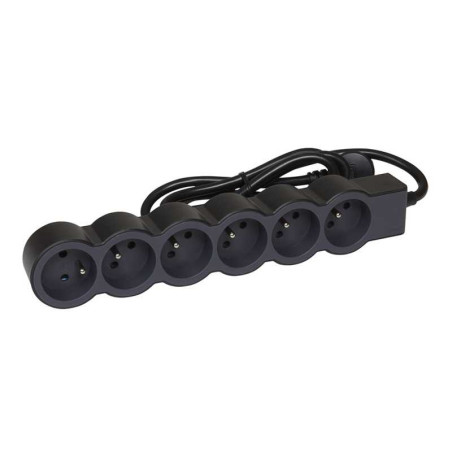  Rallonge multiprise extra-plate équipée de 6 prises 2 pôles + terre noir Legrand LEGRAND - Sanifer Tamatave