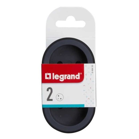  Fiche biplite avec 2 prises 2 pôles + terre frontales 16a 3680w - noir Legrand LEGRAND - Sanifer Tamatave