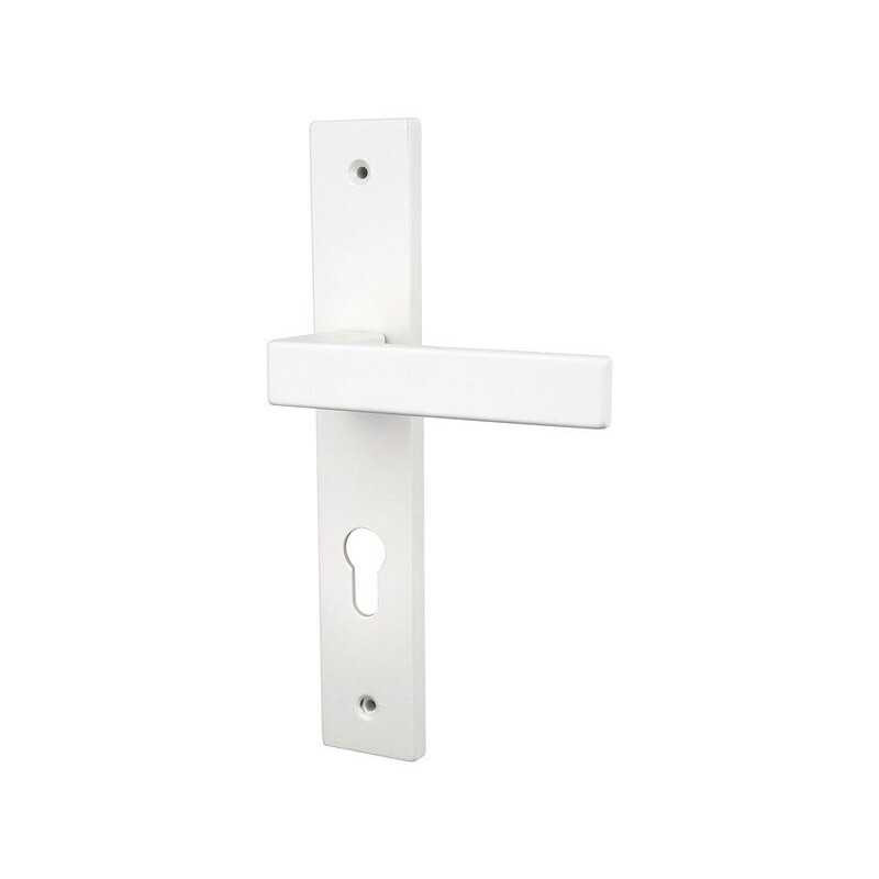  2 poignées de porte abby trou de cylindre alpertec aluminium entraxe 195mm blanc mat  - Sanifer Tamatave