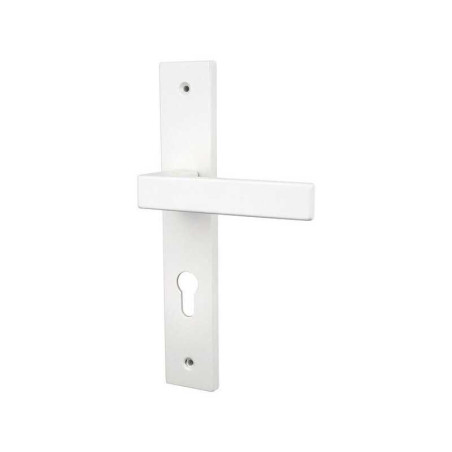  2 poignées de porte abby trou de cylindre alpertec aluminium entraxe 195mm blanc mat  - Sanifer Tamatave