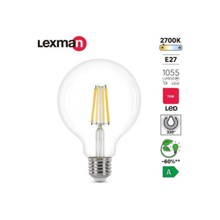  Ampoule led à  filament E27 1055lm 4 9w LEXMAN - Sanifer Tamatave