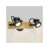  Barre 2 spots technc gu10 métal noir+bois INSPIRE - Sanifer Tamatave