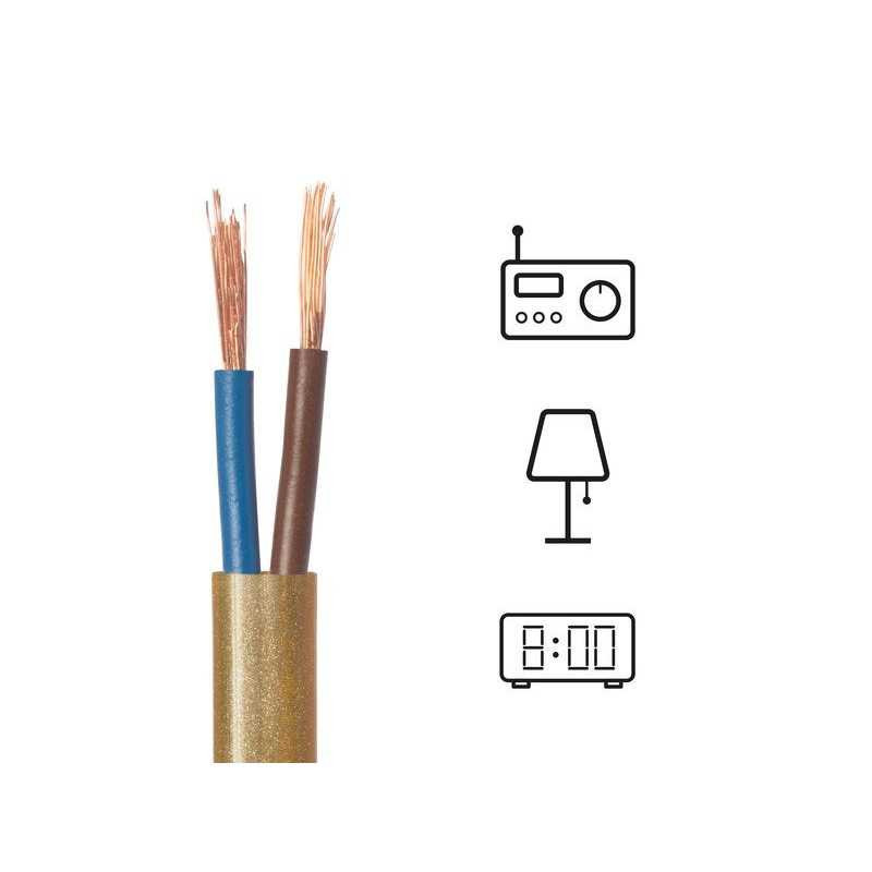  Câble électrique h03vvhf  2 x 0 75 mm2 or 10 m LEXMAN - Sanifer Tamatave