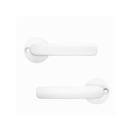 Ensemble de porte Lina peint, aluminium blanc sans trou  - Sanifer Tamatave