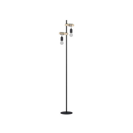  Lampadaire droit industriel en bois marron townshend EGLO - Sanifer Tamatave