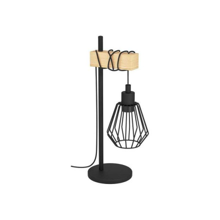 Lampe E27 en métal noir-naturel tabodi h  50 cm INSPIRE - Sanifer Tamatave