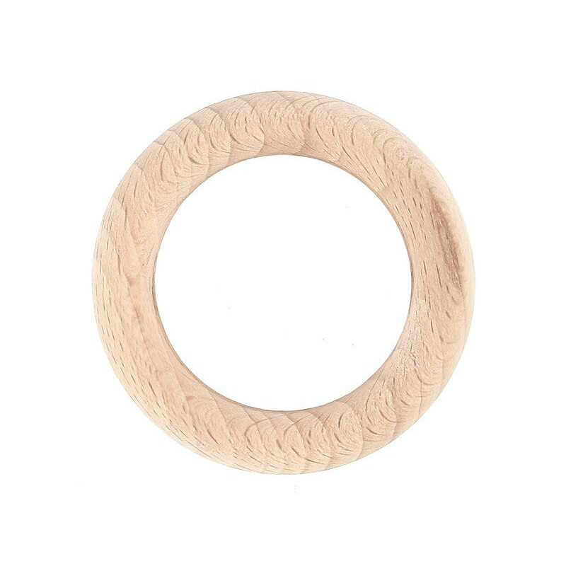 Lot de 10 anneaux bois Alma pour tringle D28 mm bois naturel mat brut MOBOIS - Sanifer Tamatave