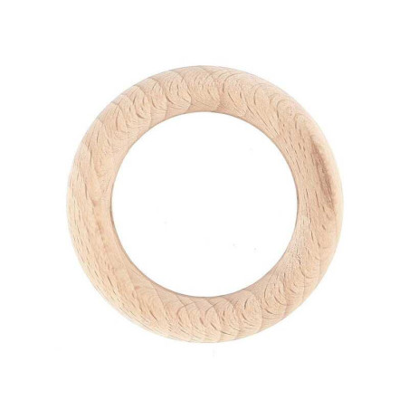 Lot de 10 anneaux bois Alma pour tringle D28 mm bois naturel mat brut MOBOIS - Sanifer Tamatave