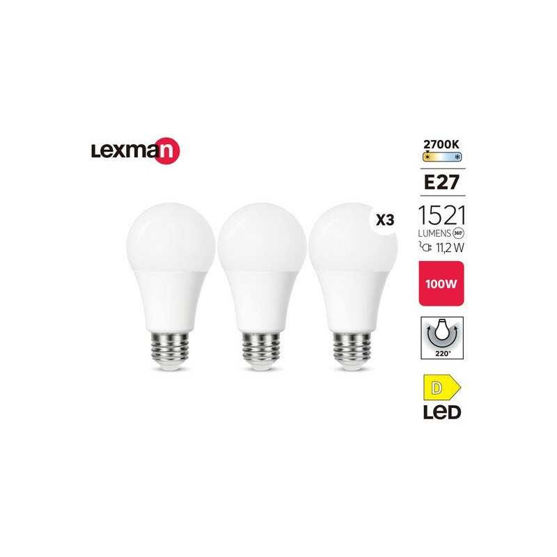  Lot de 3 ampoules dispositif led monté en surface (smd) E27 1521lm 11 2w LEXMAN - Sanifer Tamatave