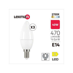 Lot de 3 ampoules led E14 470lm 3 4w LEXMAN - Sanifer Tamatave