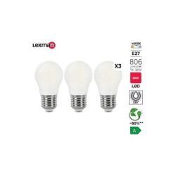  Lot de 3 ampoules led à  filament E27 806lm 3 8w LEXMAN - Sanifer Tamatave