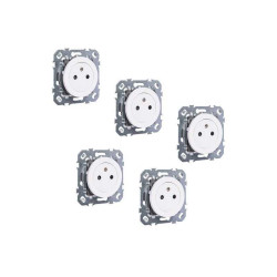  Lot de 5 prises avec terre à  assembler lumia  blanc LEXMAN - Sanifer Tamatave