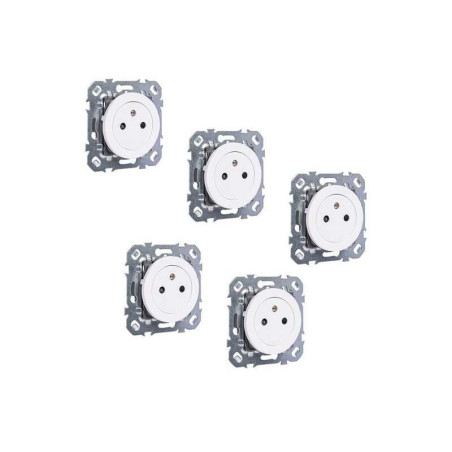  Lot de 5 prises avec terre à  assembler lumia  blanc LEXMAN - Sanifer Tamatave