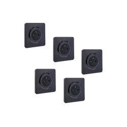  Lot de 5 prises avec terre complet lumia  black LEXMAN - Sanifer Tamatave