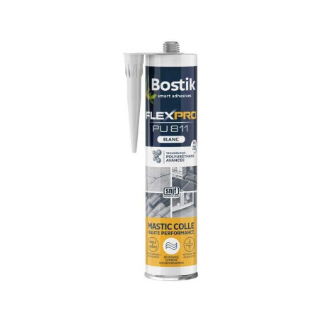  Mastic colle bostik flexpro pu 811 300  ml blanc BOSTIK - Sanifer Tamatave