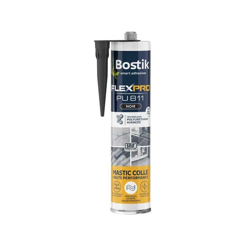 Mastic colle bostik flexpro pu 811 300  ml noir BOSTIK - Sanifer Tamatave