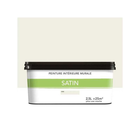  Peinture satiné pour murs intérieur 2.5 litres, crème  - Sanifer Tamatave